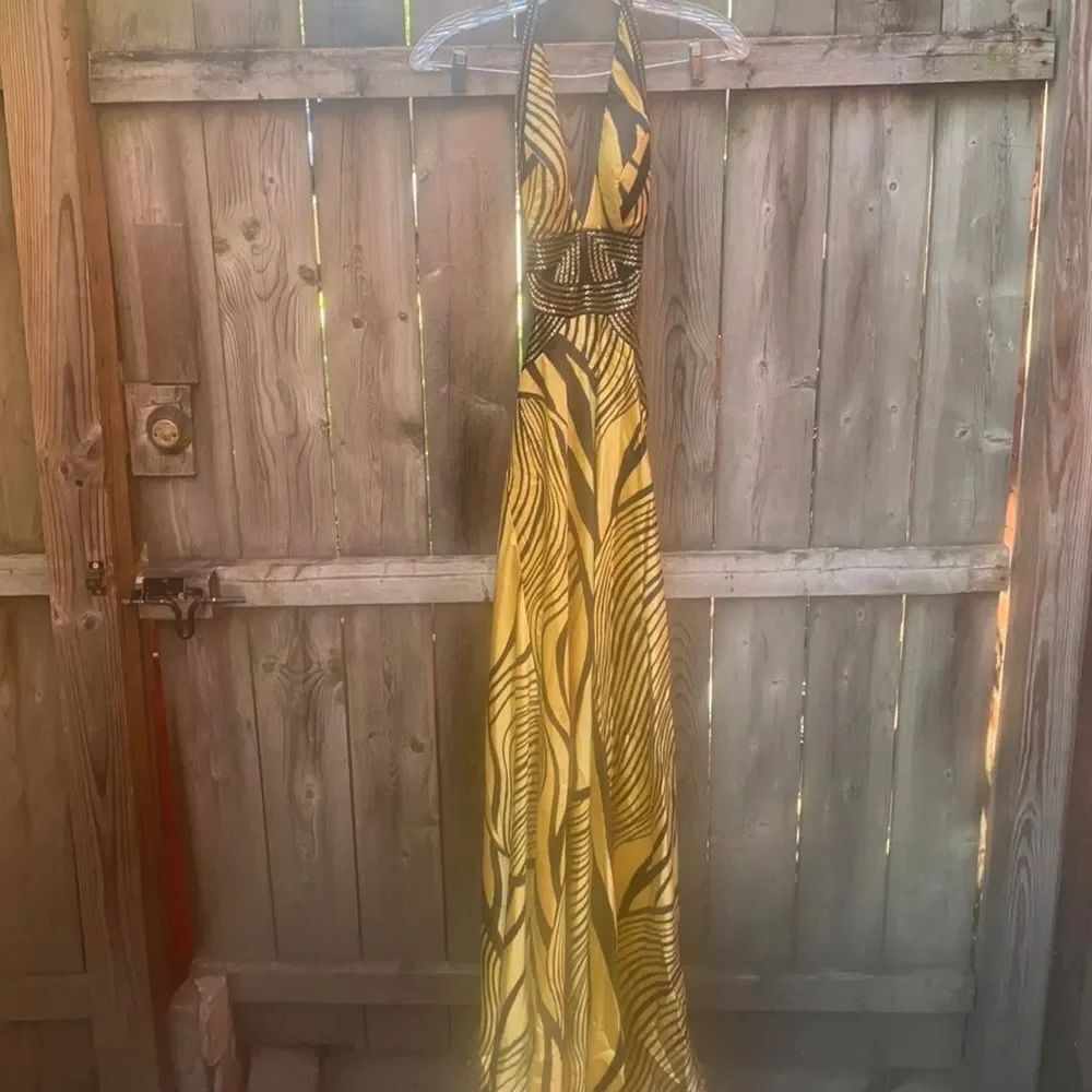 Terani Halter Satin Beaded Gown sz. 0